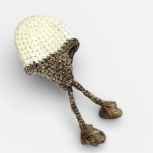 Cream and Brown Winter Hat